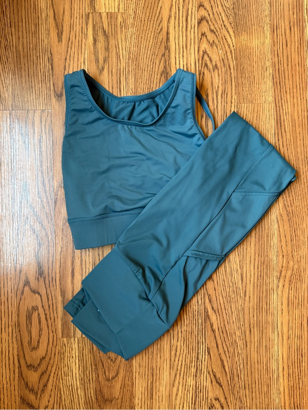 Dance High-Waist Leggings and Crop Sports Bra Set - Teal